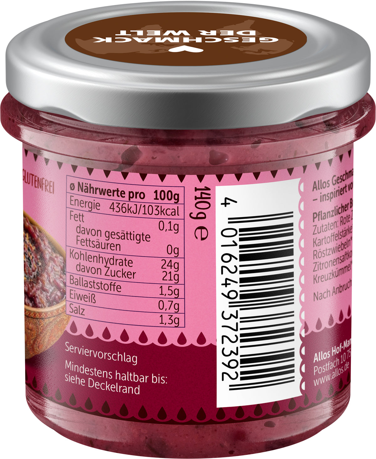Geschmack der Welt Zwiebel Chutney 140 g