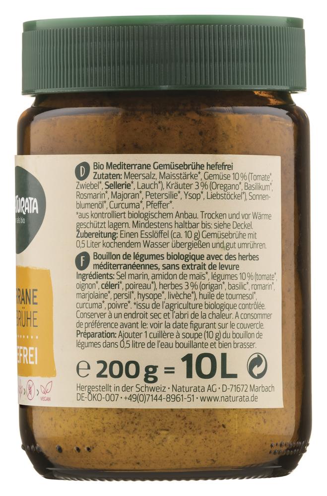 Gemüsebrühe mediterran hefefrei Glas 200 g