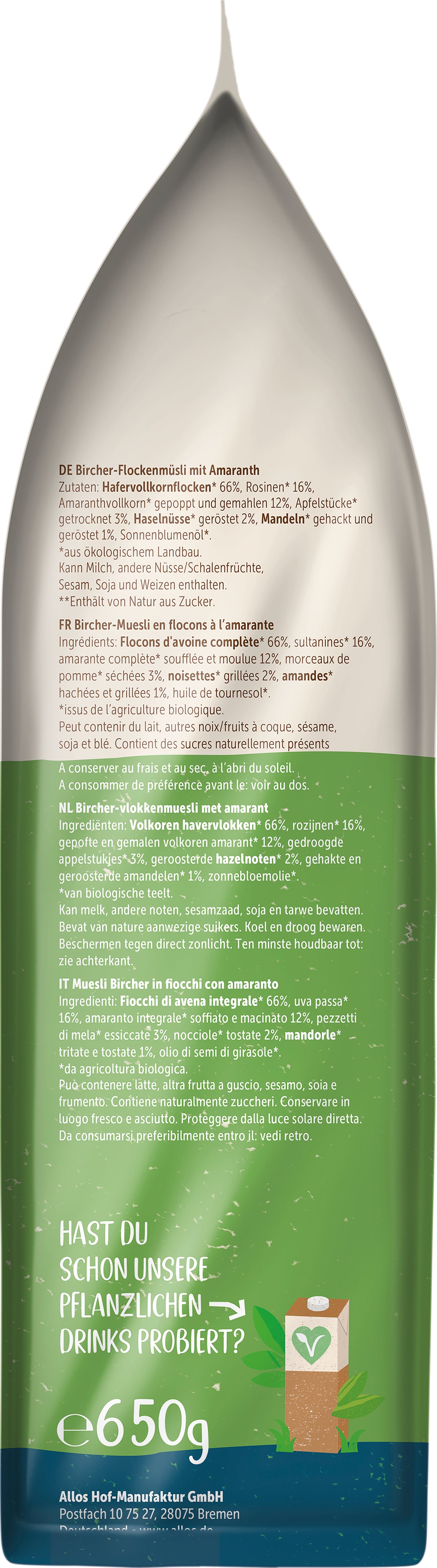 Hof-Müsli Bircher 650 g