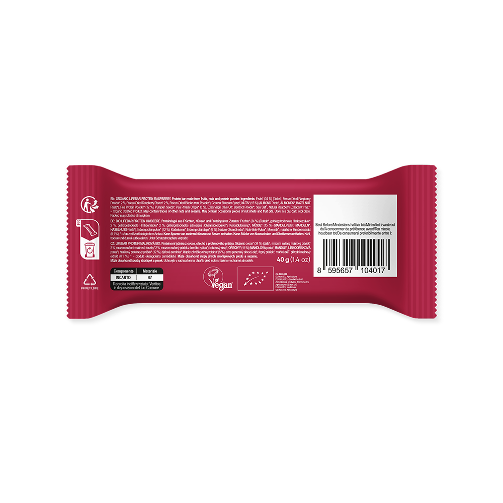 Lifebar Protein Raspberry Himbeer-Früchteriegel 40 g