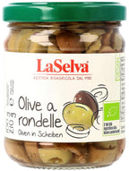 Oliven a rondelle grüne&dunkle Oliven in Scheiben 210 g