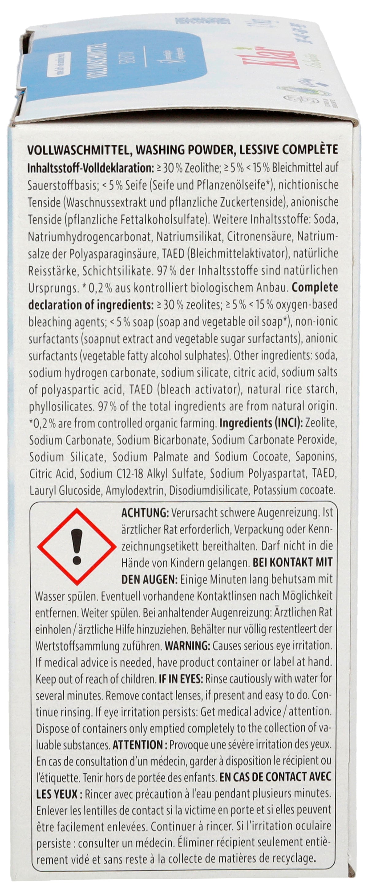 Waschnuss Vollwaschmittel Pulver 20 Waschgänge 1,1 kg