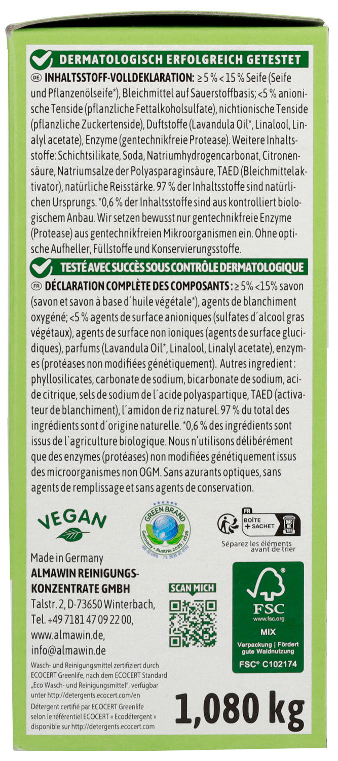 Vollwaschmittel Lavendel 19 Waschgänge 1080 g