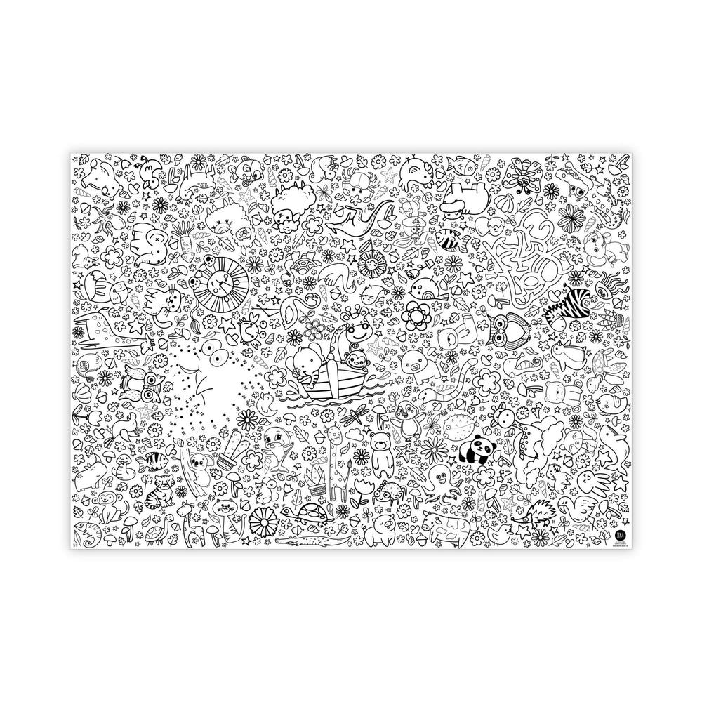 Ausmal-Tischdecke aus Papier Tiere & Natur 1 Stk
