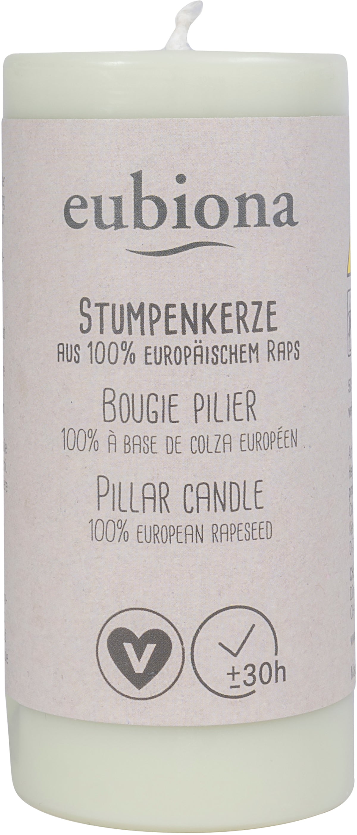 Stumpenkerze Rapswachs 50x110 hellgrün/vert clair/ 1 Stk