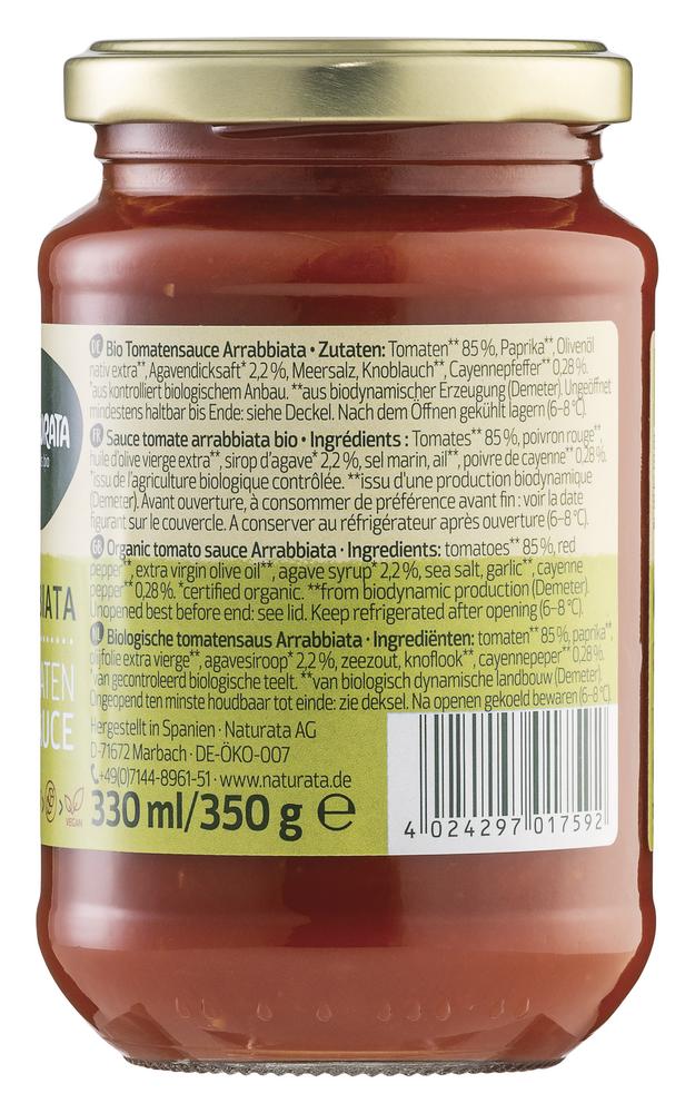 Arrabbiata Tomatensauce demeter 330 ml