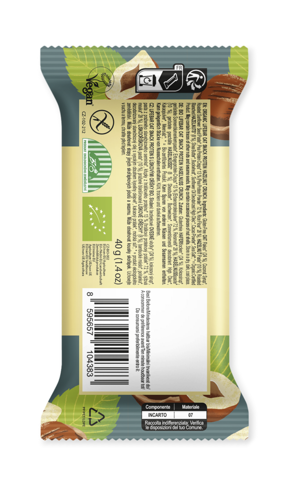 Lifebar Oat Snack Protein Hazelnut Crunch 40 g