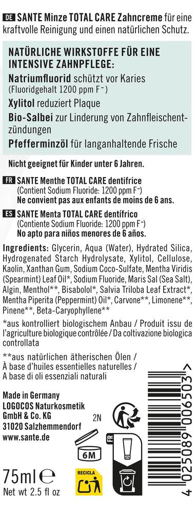 Zahncreme Minze Total Care 75 ml