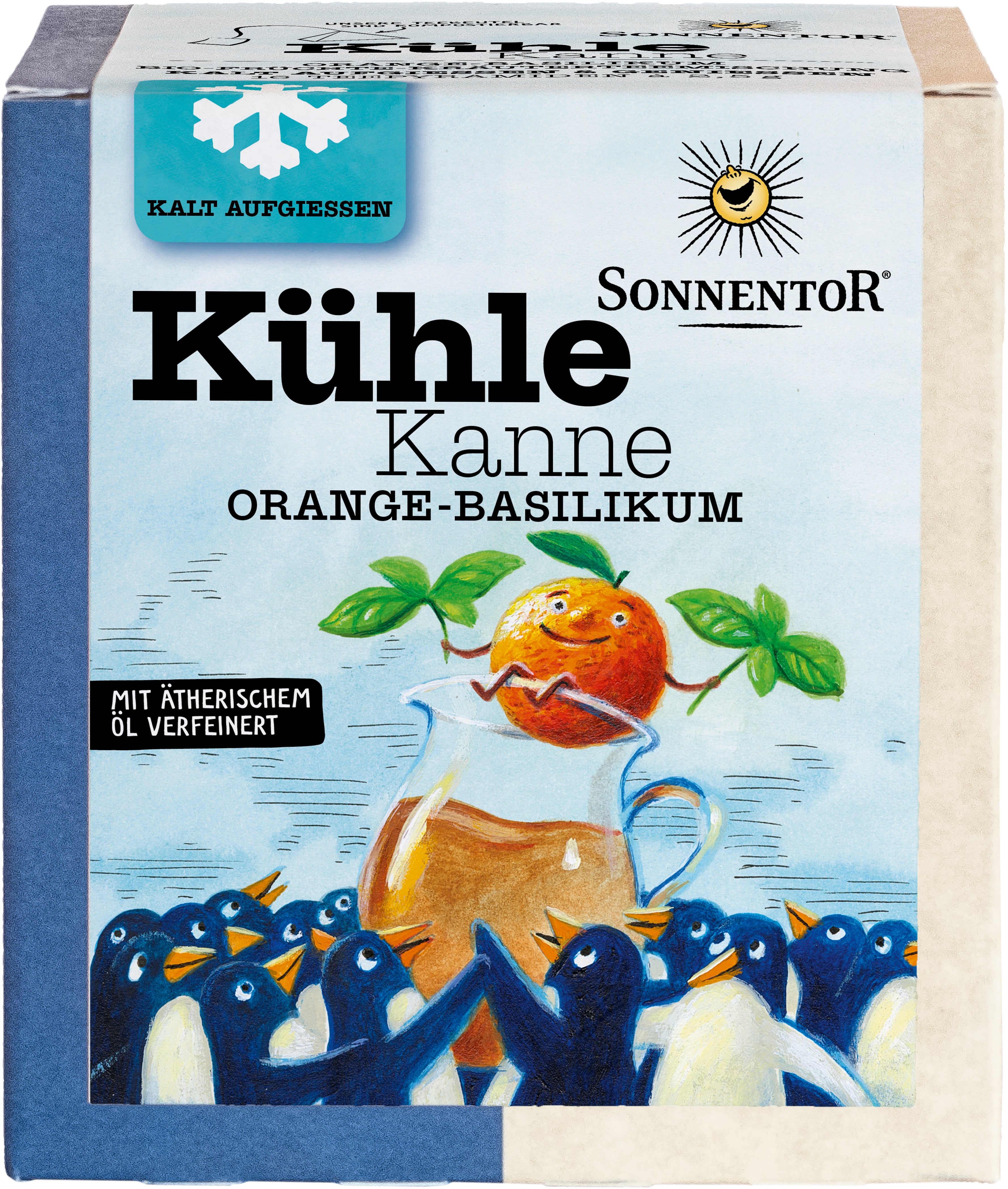 Kühle Kanne Orange-Basilikum Tee Pyramidenbeutel 40 g