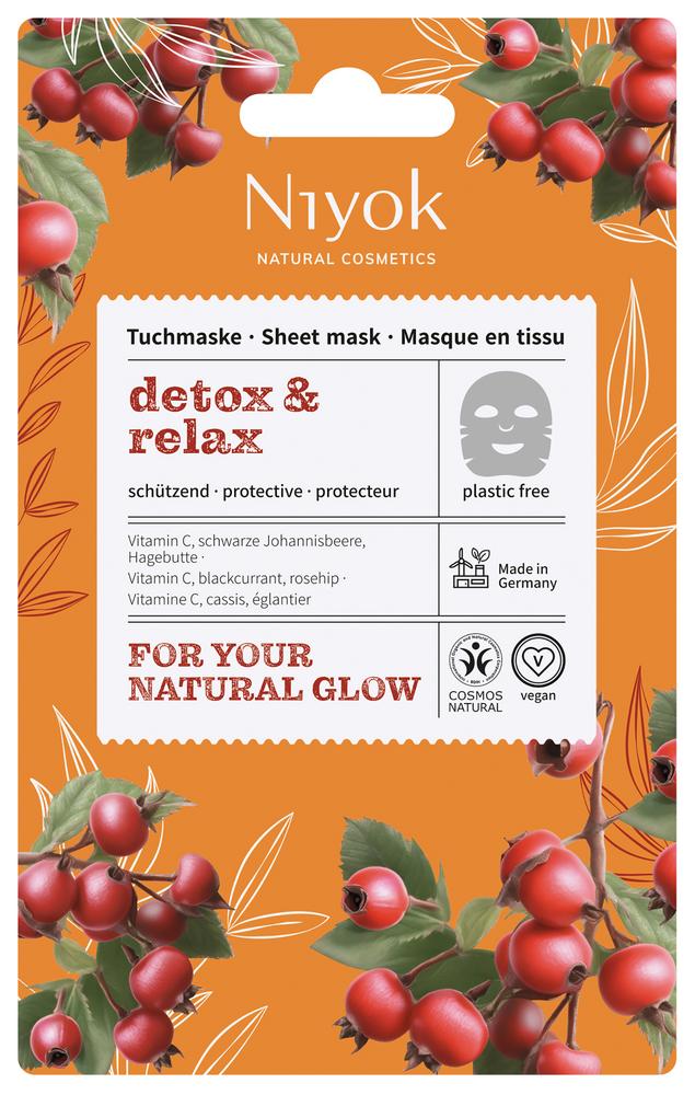 Schützende Tuchmaske detox & relax 1 Stk
