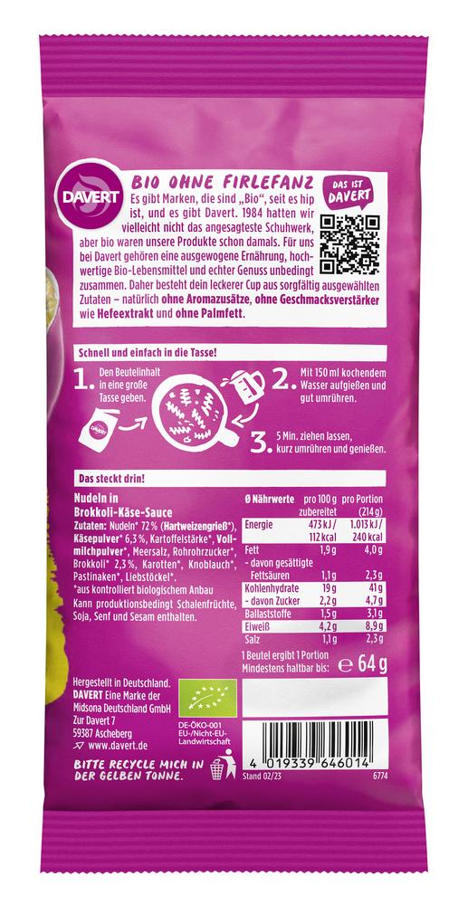 Noodle-Cup Brokkoli-Käse-Sauce 64 g
