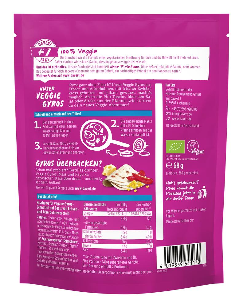 Veggie Gyros mit Erbsenprotein 68 g