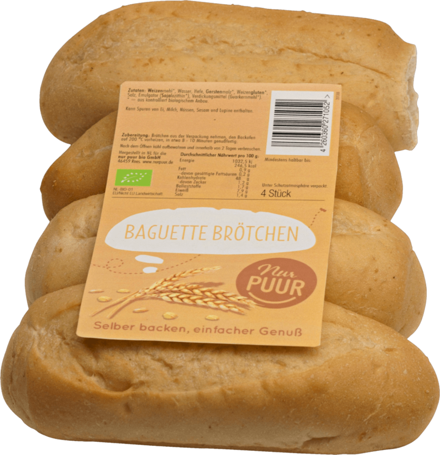 Baguette Brötchen 4 Stück 300 g