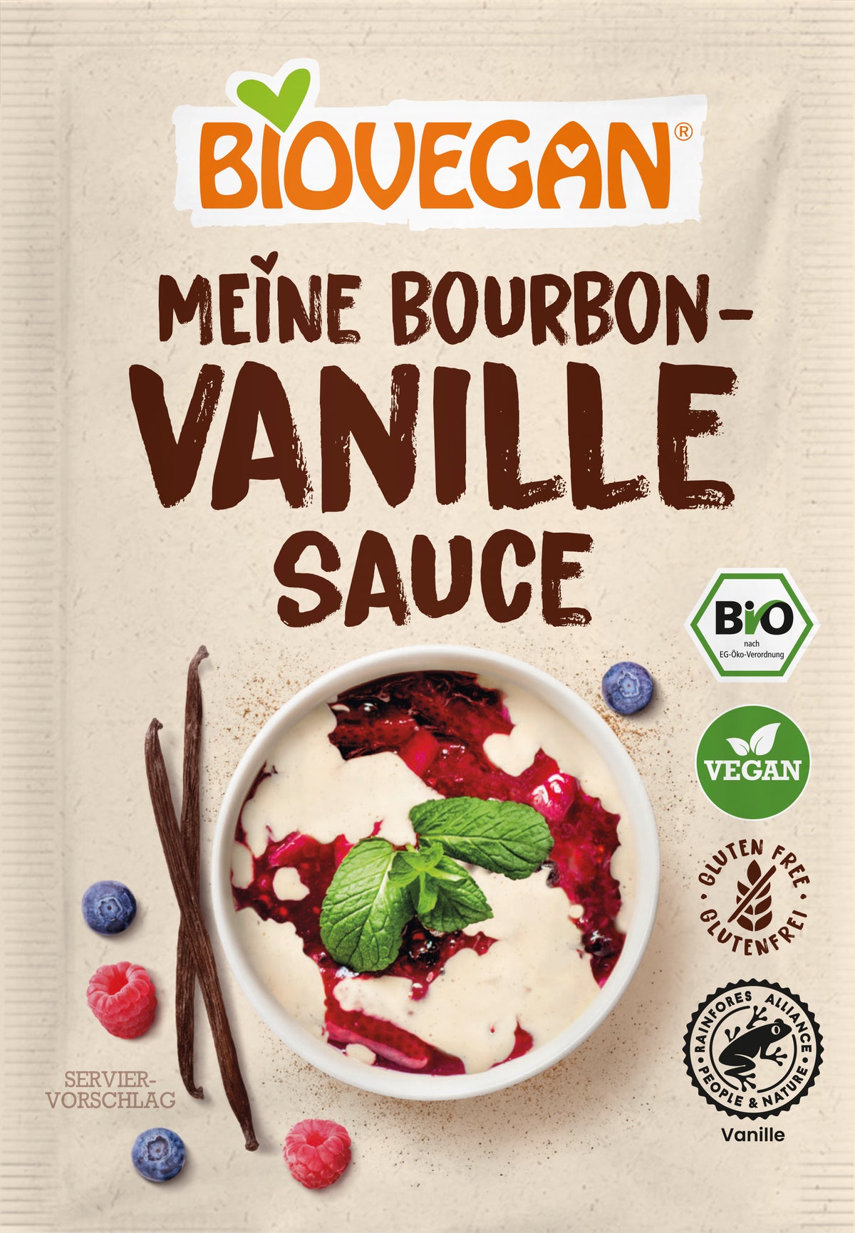 Vanille Sauce mit Bourbon Vanille kompostierbare V 2x16 g