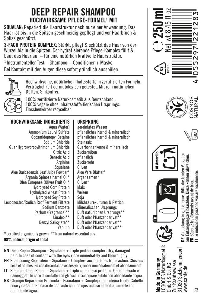 Repair Shampoo Squalan + 3-fach Protein Komplex 250 ml