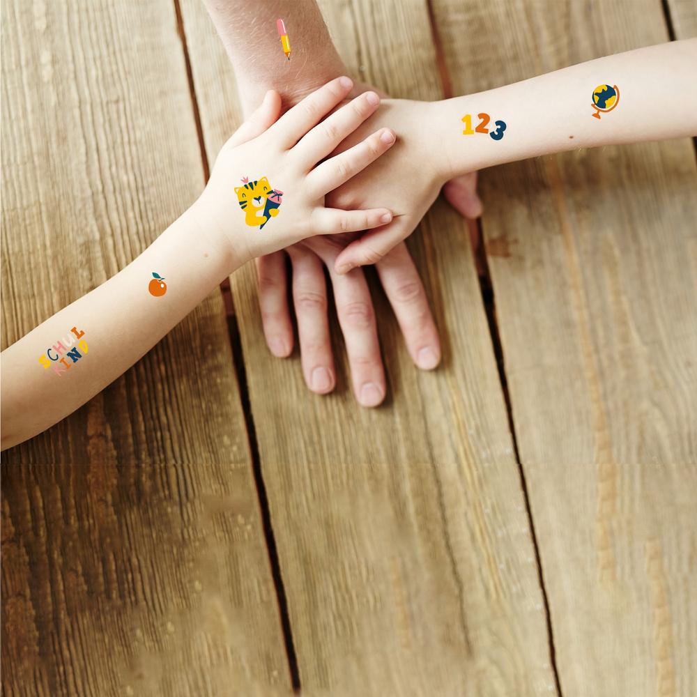 Temporäre Kindertattoos Schulfreunde nachhaltig 1 Stk