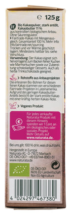 Kakao stark entölt 10-12% Kakaobutter 125 g