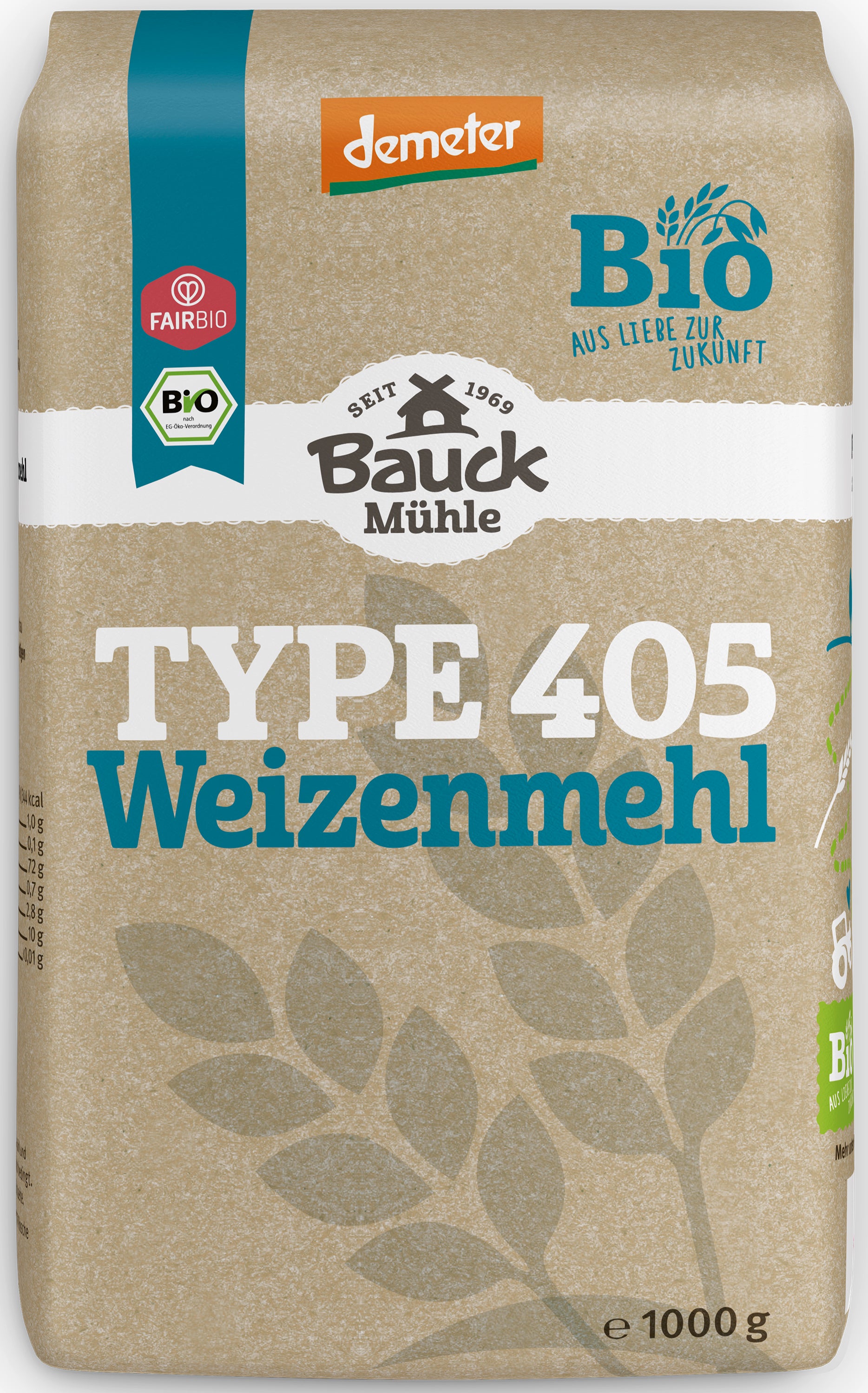 Weizenmehl Hell Type 405  demeter 1 kg