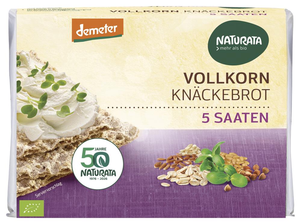 Vollkorn-Knäckebrot 5 Saaten demeter 250 g