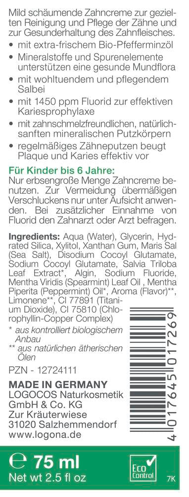 daily care Zahncreme mit Natriumfluorid 75 ml