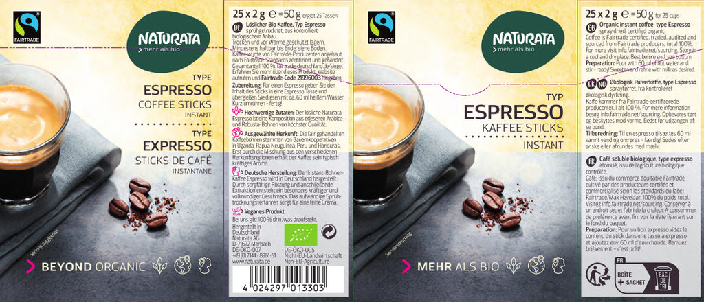 Espresso Sticks Bohnenkaffee instant 25x2 g