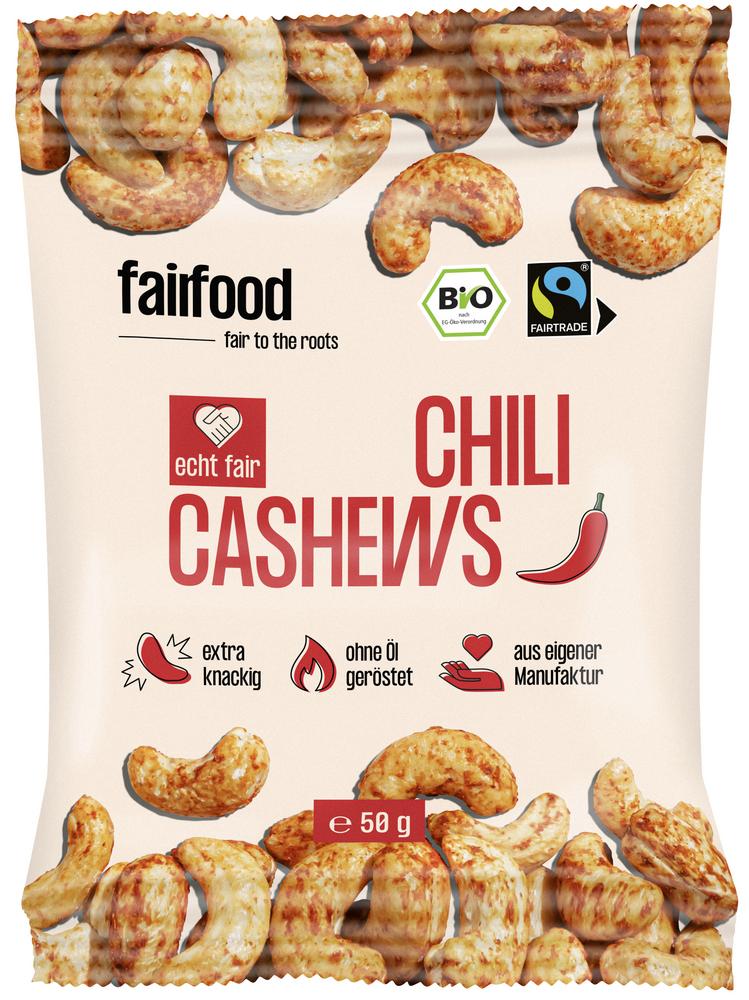 Faire Cashews mit Chili geröstet Snackbag 50 g