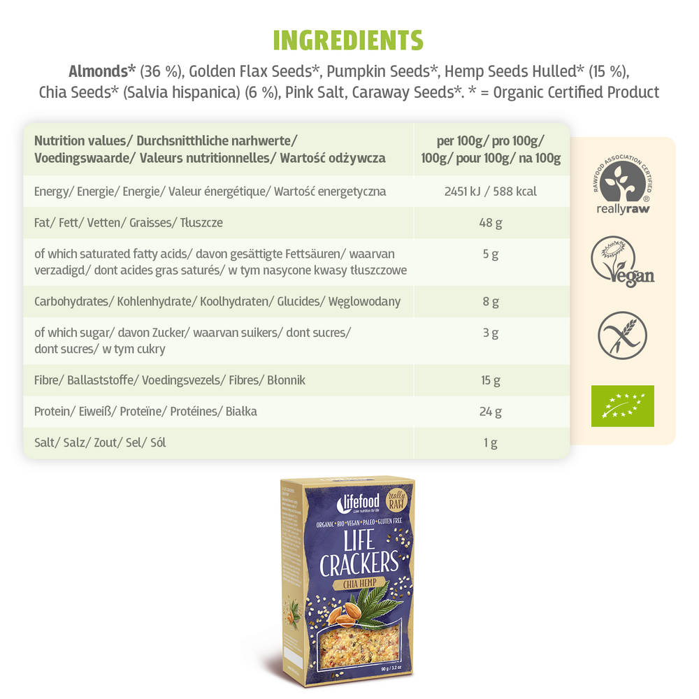 Crackers Chia Hanf 90 g