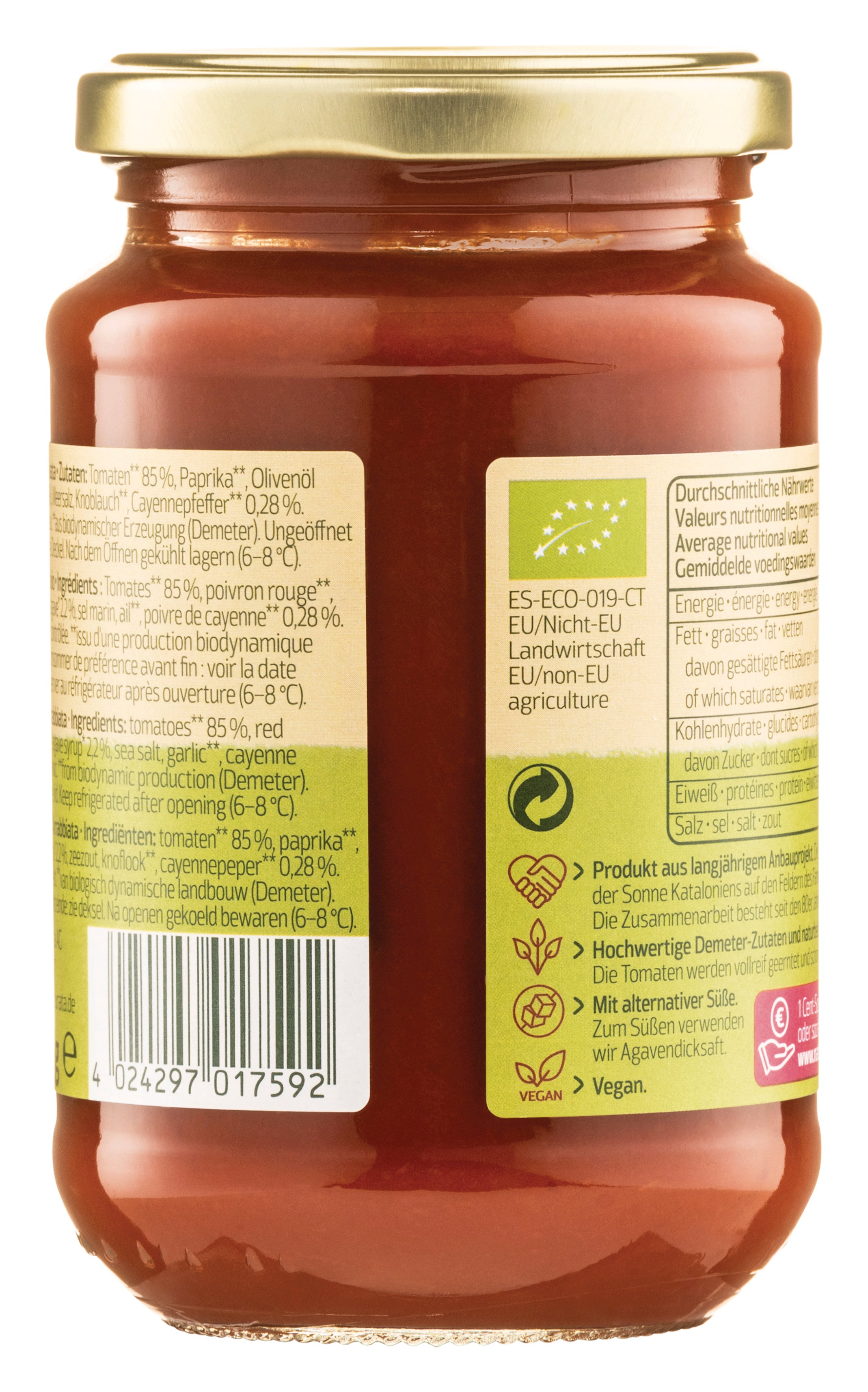 Arrabbiata Tomatensauce demeter 330 ml