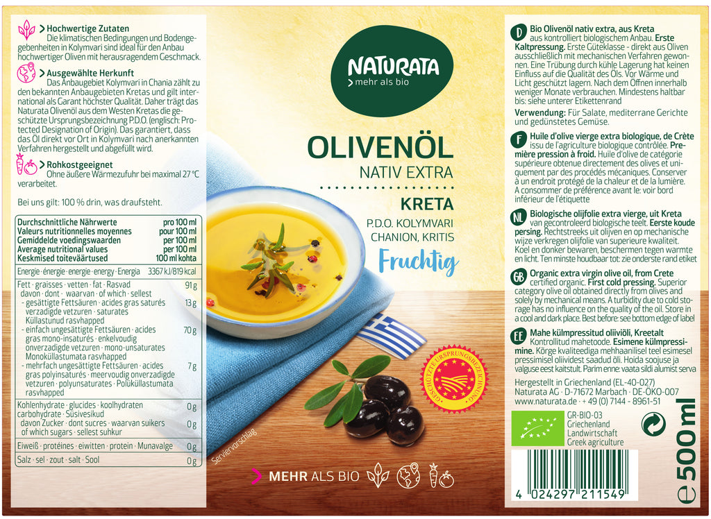 Olivenöl Kreta PDO nativ extra 500 ml