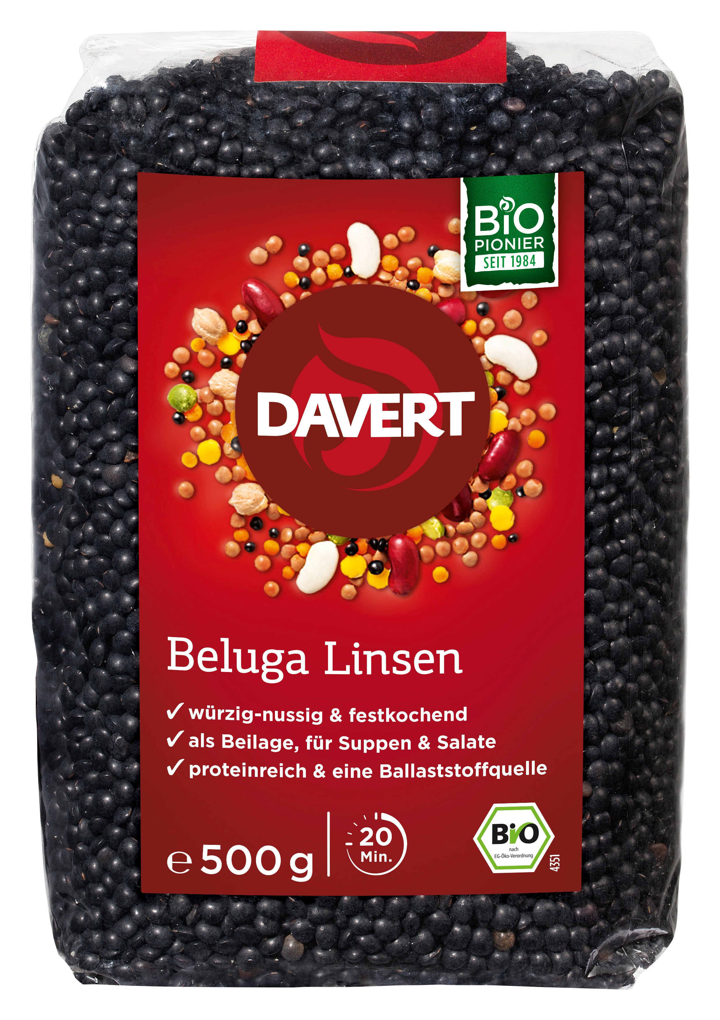 Beluga Linsen  schwarz 500 g