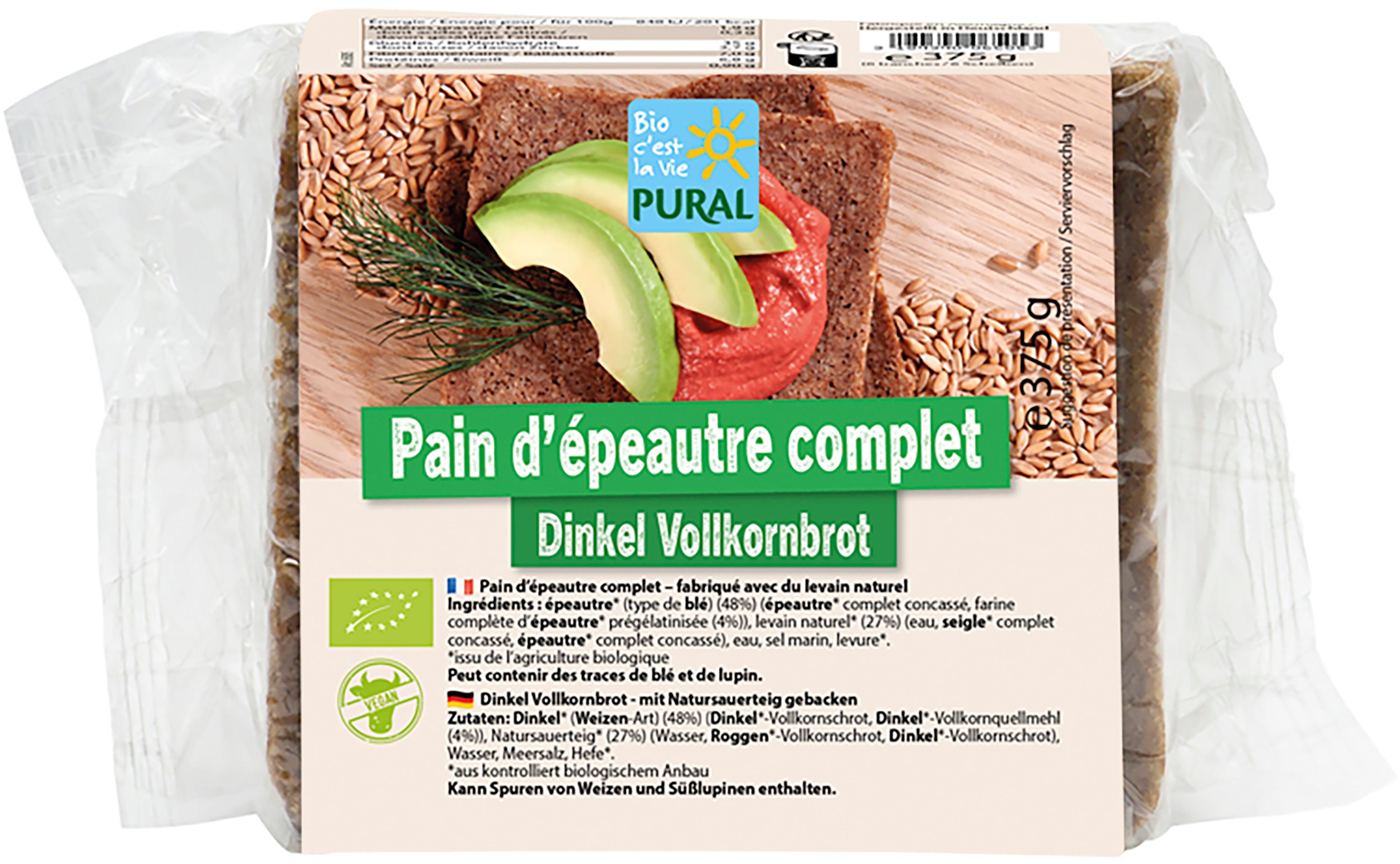 Dinkel Vollkornbrot 375 g