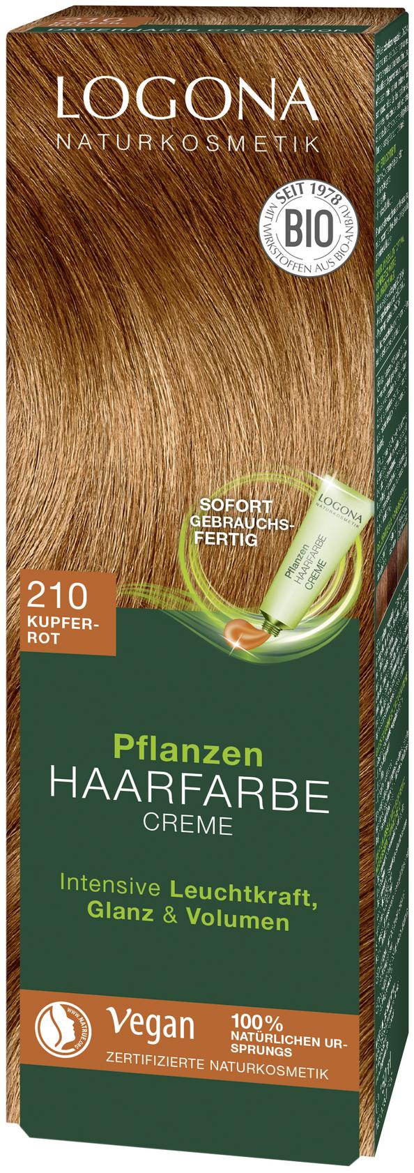Pflanzen Haarfarbe Creme 210 kupferrot 150 ml