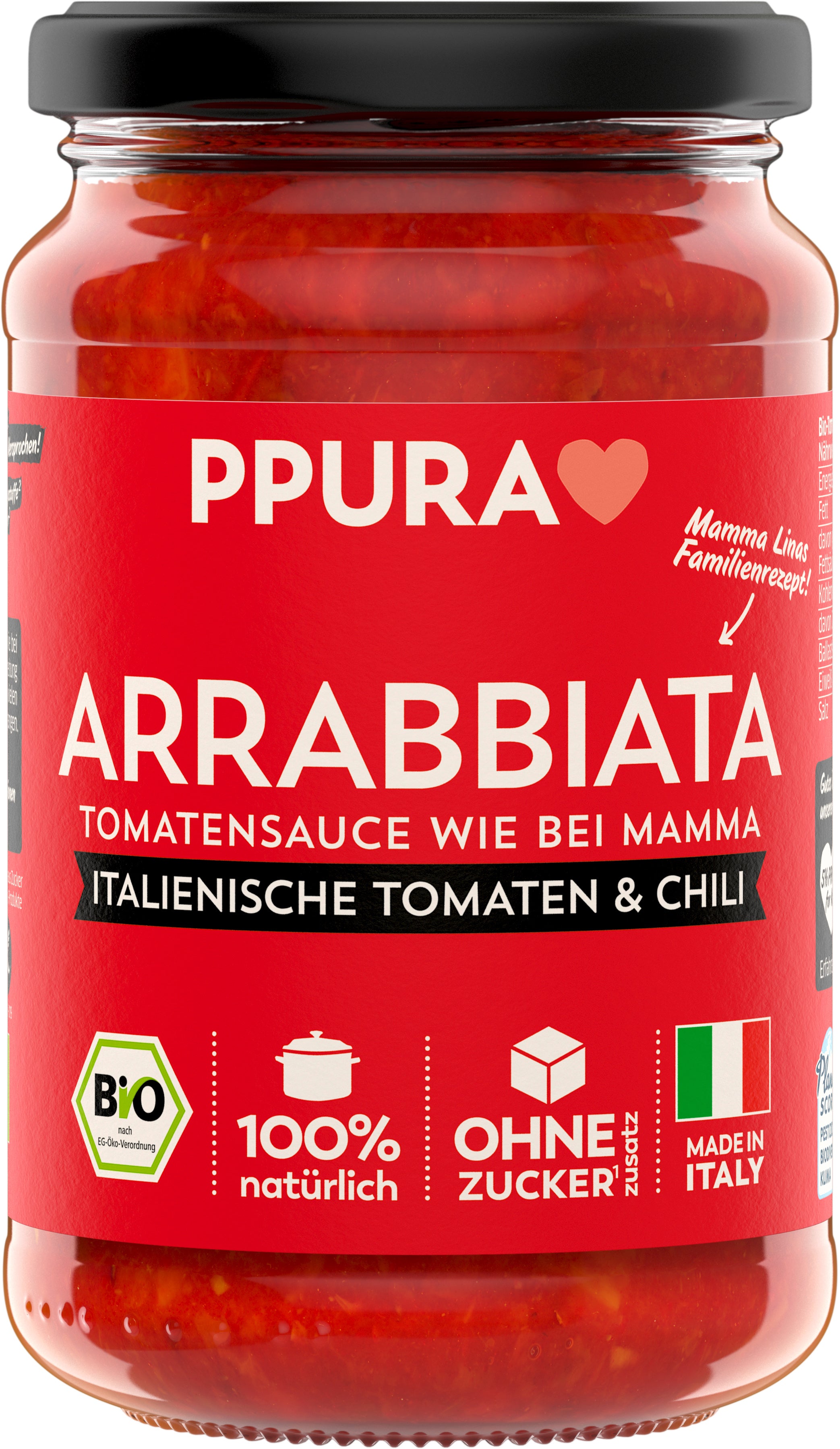 Sugo Arrabbiata mit fruchtigen Tomaten, Knoblauch, 340 g