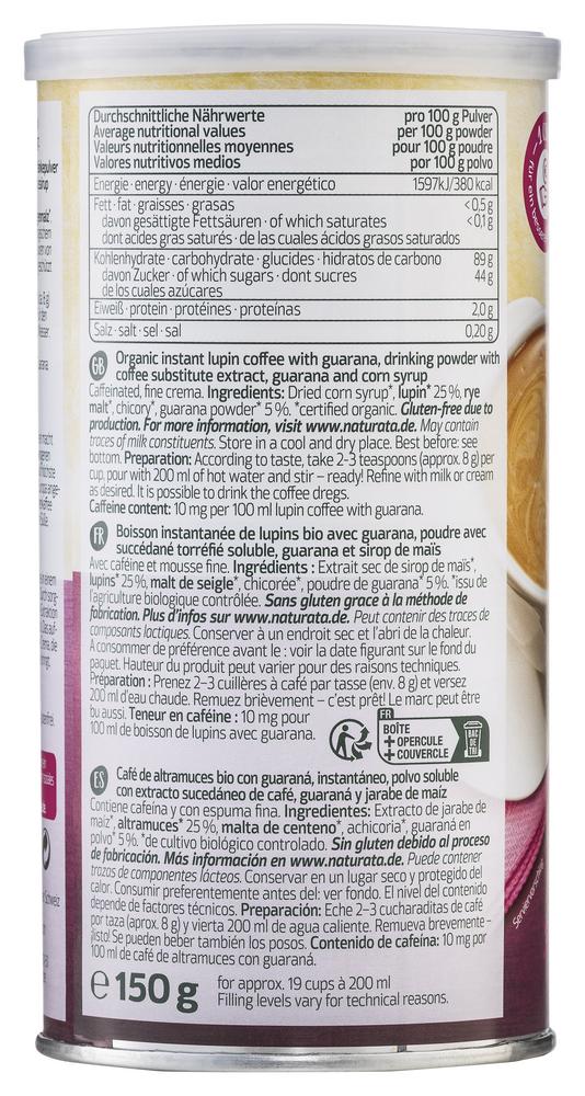 Lupinenkaffee Instant Guarana Dose 150 g