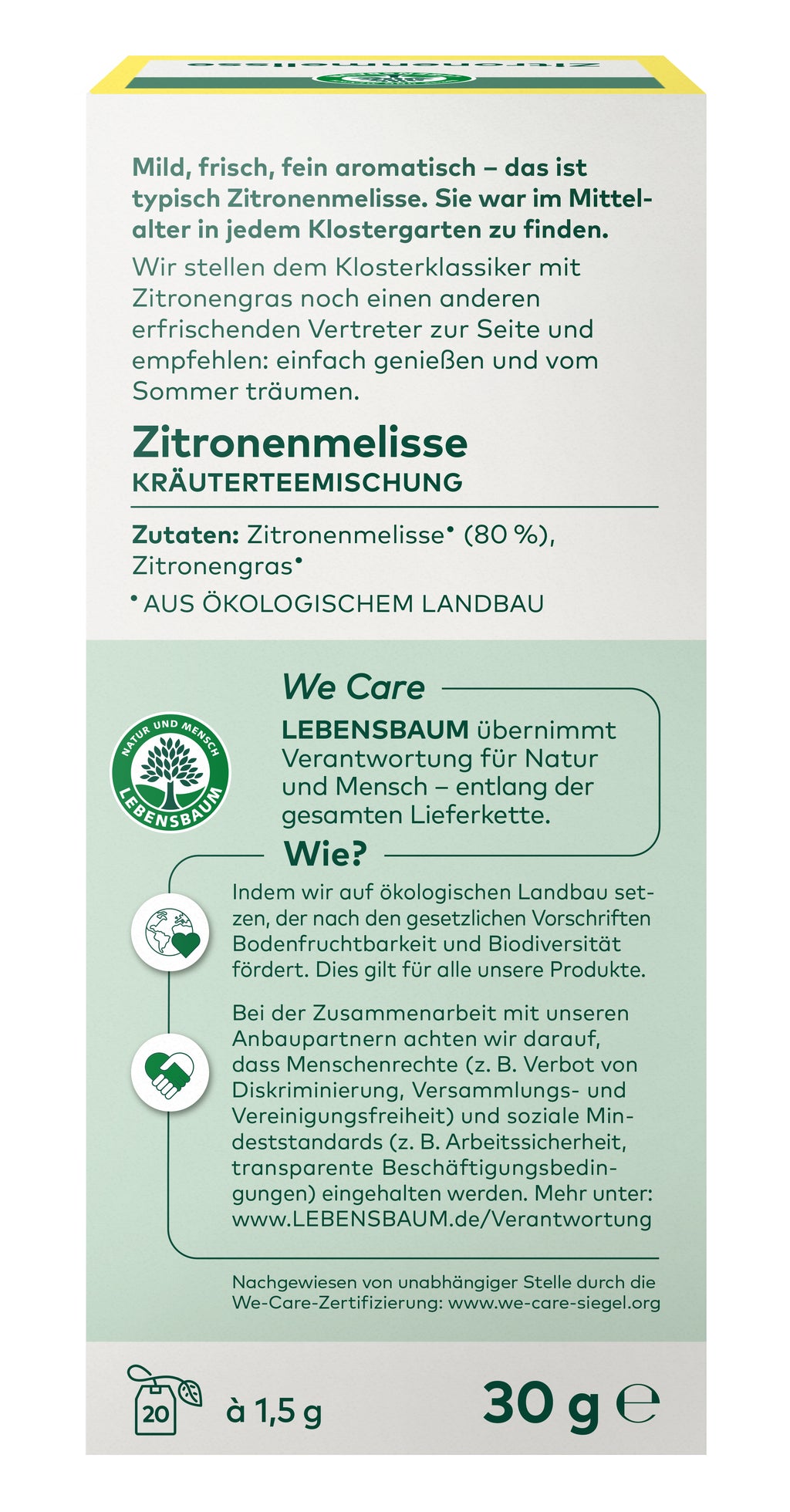 Zitronenmelisse Kräutertee 30 g