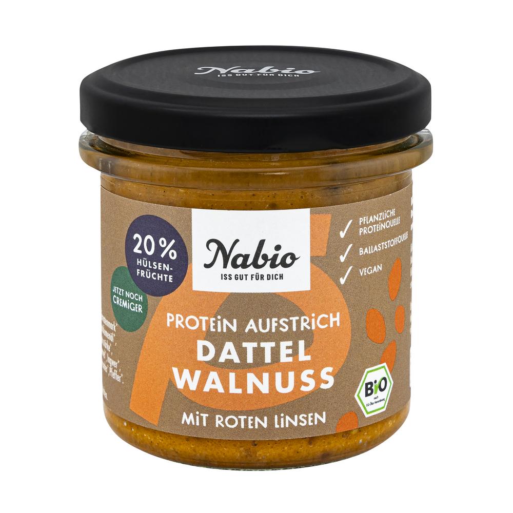 Protein Aufstrich Dattel Walnuss mit Roter Linse 135 g