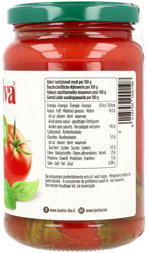 Tomate natur mit Basilikum Stücke 340 g