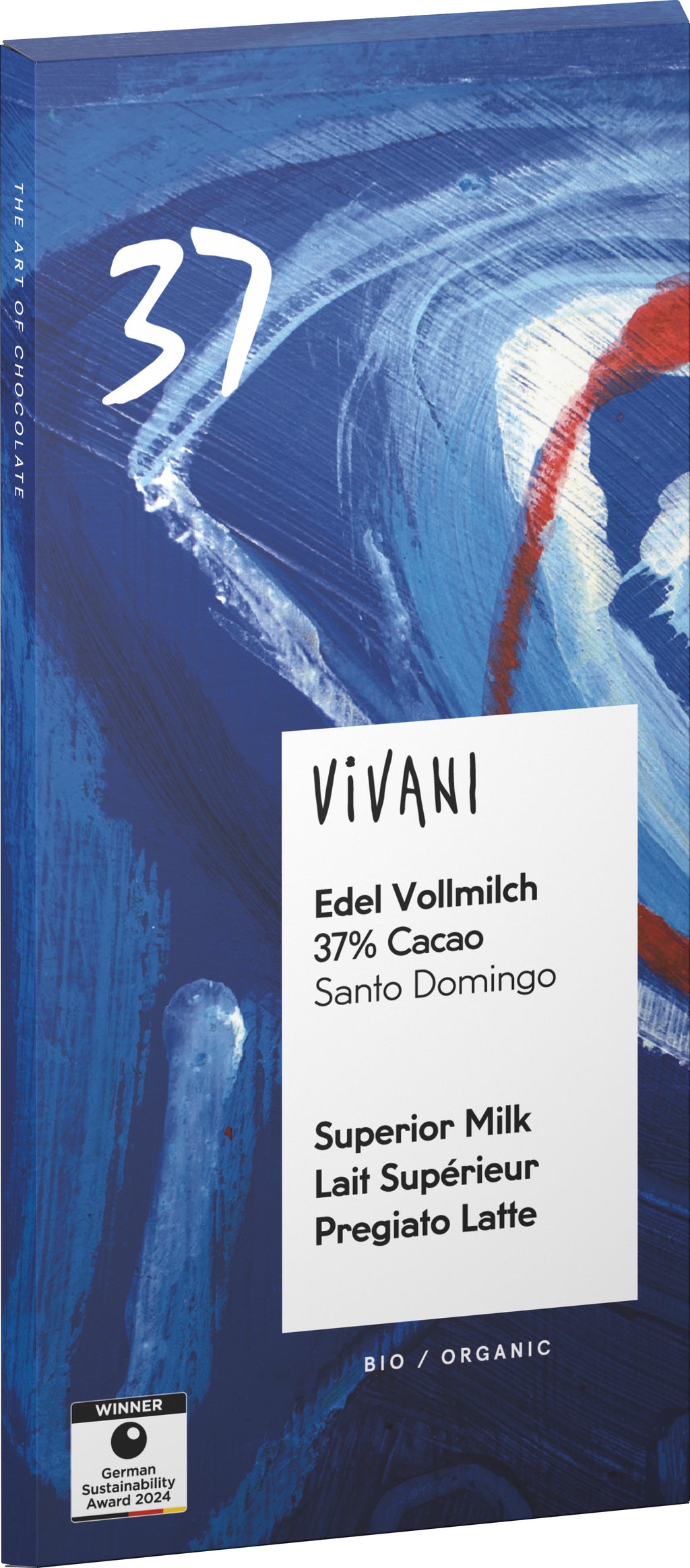 Edel Vollmilch Schokolade 37% Cacao Santo Domingo 80 g