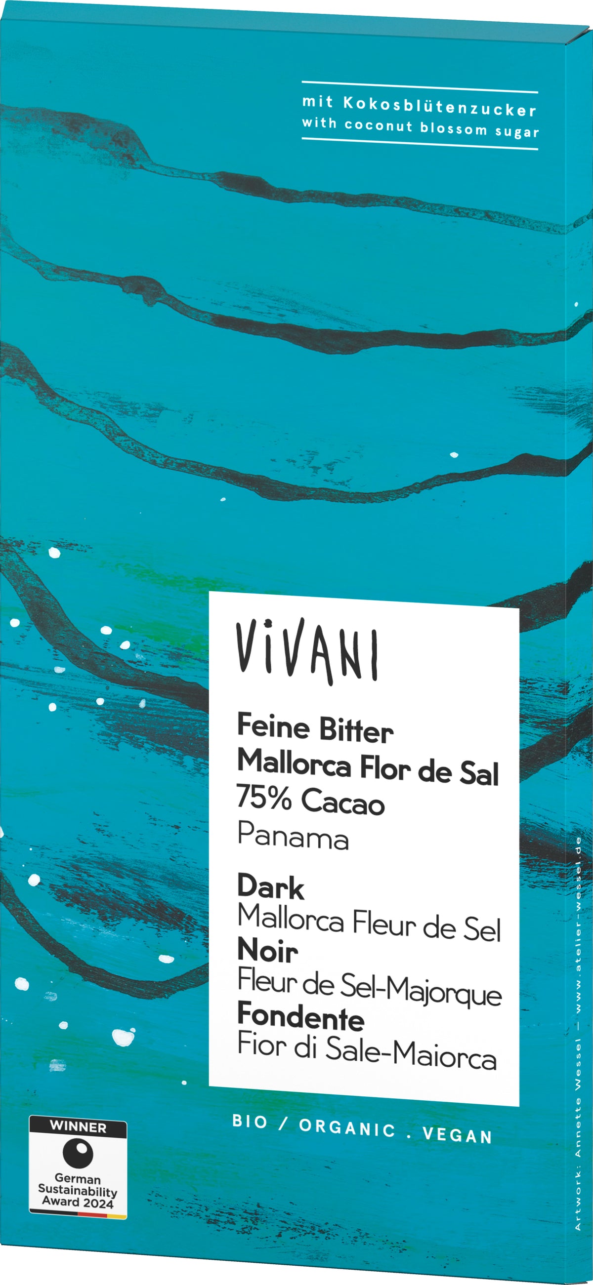 Feine Bitter Mallorca Flor de Sal 75% Cacao Panama 80 g