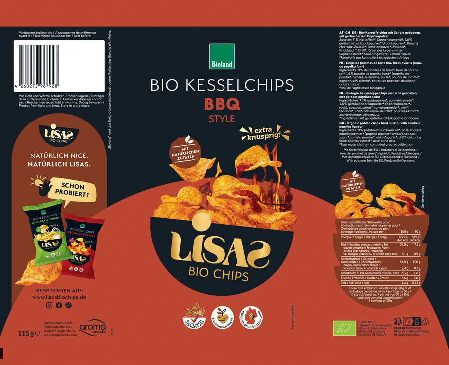 Kesselchips Typ BBQ 115 g