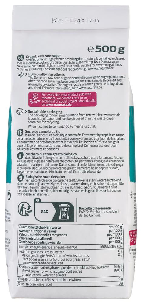 DEMERARA Roh-Rohrzucker 500 g