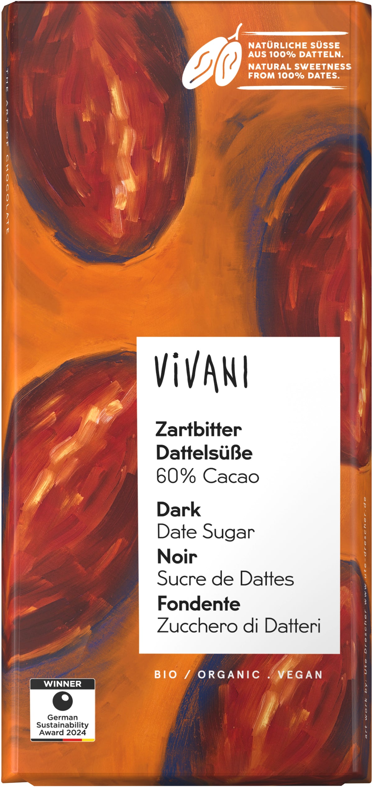 Zartbitter Dattelsüße 60% Cacao 80 g