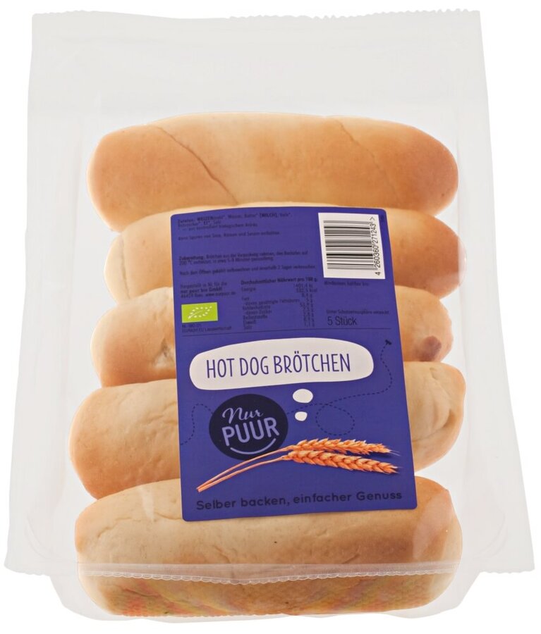 Hot Dog Brötchen 5 Stück 300 g
