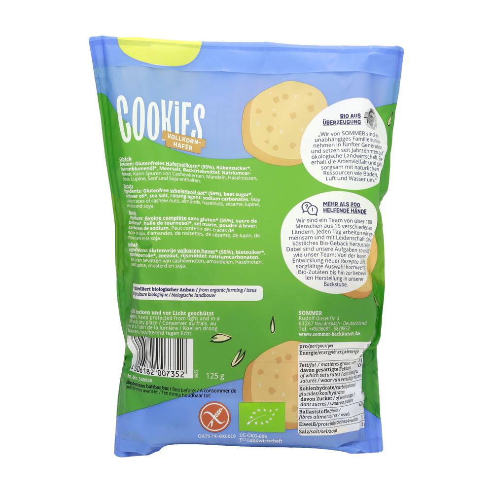 Cookies Vollkorn-Hafer glutenfrei 125 g