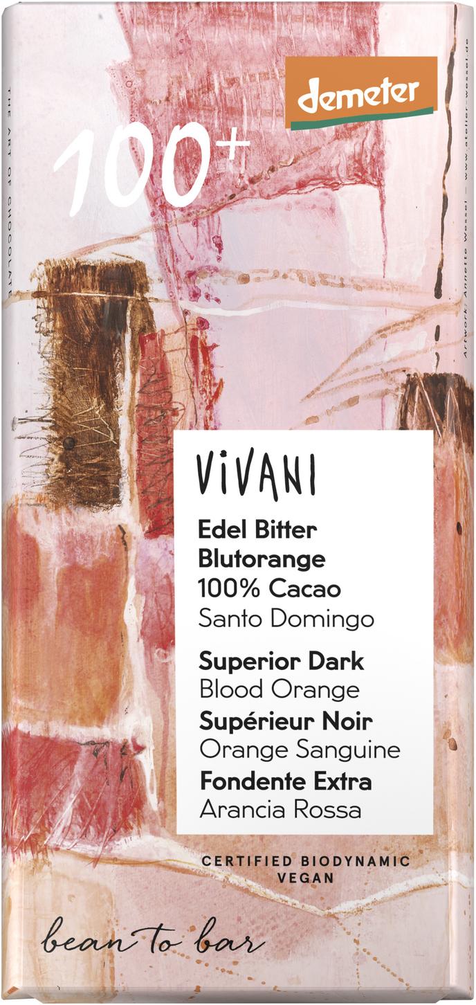 Edel Bitter Blutorange Schokoalde 100% Cacao demet 90 g