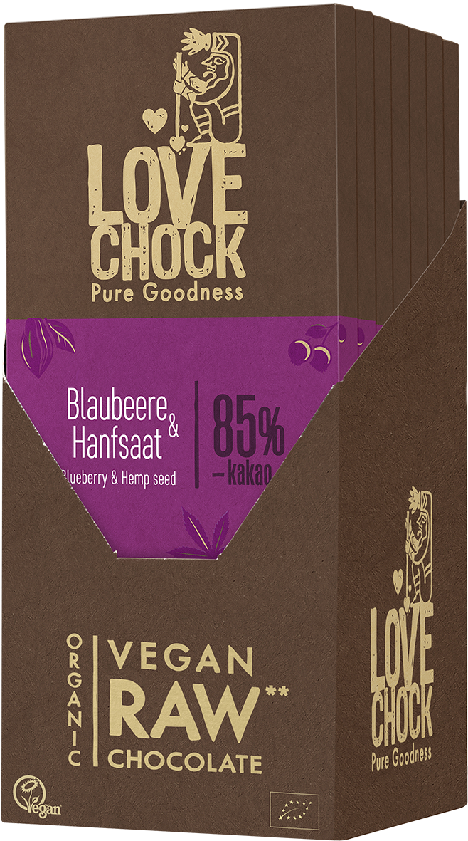 Lovechock Tafel Blaubeere & Hanfsaat 70 g