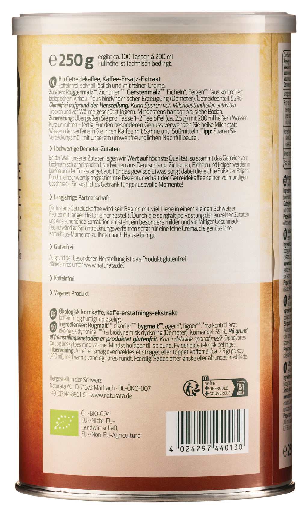 Getreidekaffee Instant demeter 250 g