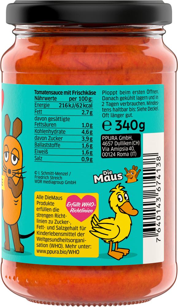 Kinder-Tomatensauce mit Frischkäse 'Maus-Edition' 340 g