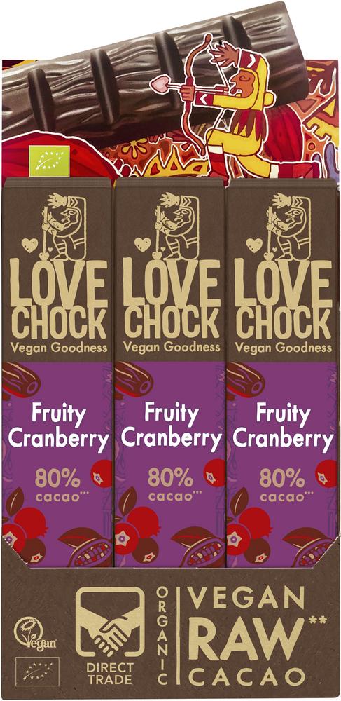 RAW Fruity Cranberry 80% Riegel 40 g
