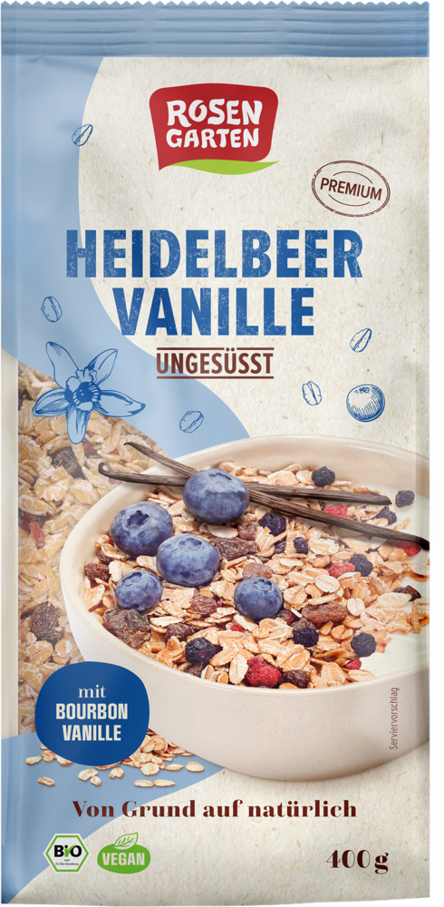 Müsli ungesüßt Heidelbeer-Vanille 400 g